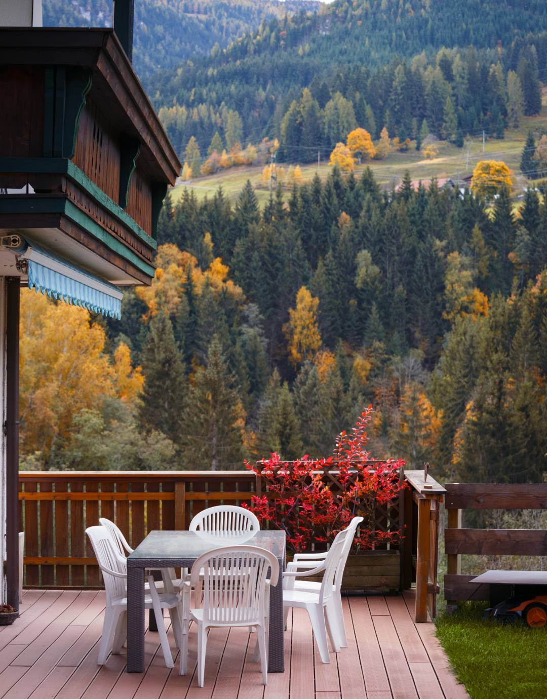 shot of a house terrace in the mountains