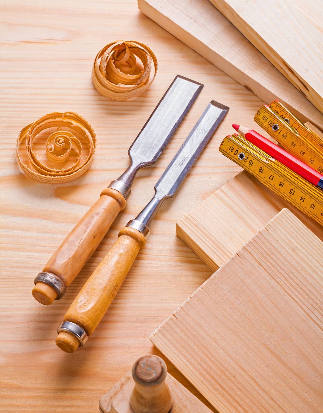 woodworking tools and materials